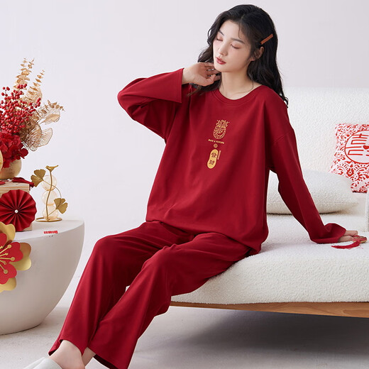 
Fenten pajamas for women in spring and autumn cotton long sleeves for women 2023 new suit for women in autumn artistic conception home clothing summer Z9227 women M