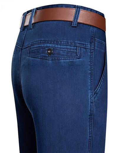 
Baisi Shield Jeans men's spring and summer thin straight loose large size middle-aged and elderly dad high waist stretch pants 9905 blue double pleated spring and autumn thick style 29 2 feet 2 waist circumference