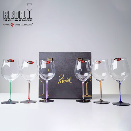 Liduo Riedel Austria Импортированная черная галстука -бабочка Бургундия Бордо Красное вино стекло 6 Цветная подарочная коробка роскошная 2 подарочные коробки Прозрачные стержни Bordeaux 1047ML