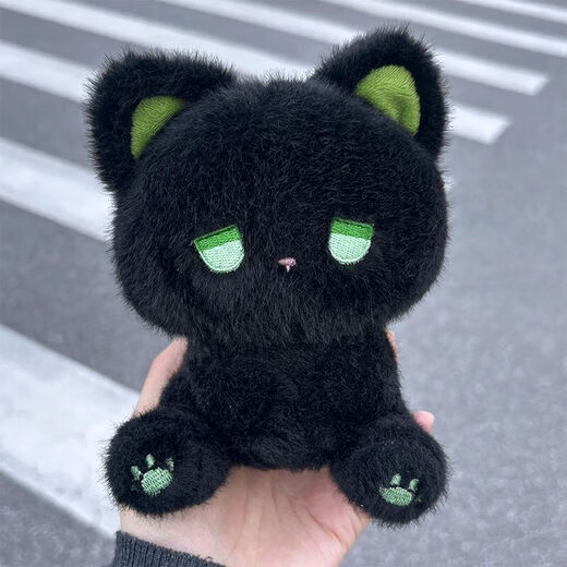 
Desktop ornaments cute and beautiful dazed doll emo little bear gift birthday gift for girls kitten ornaments emo black cat doll [black and blue]
