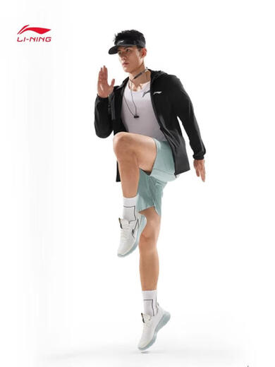 李宁镜面防晒服马龙同款跑步系列男女同款反光冰感舒适防晒运动风衣 黑色 S