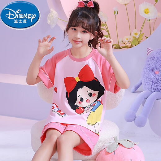 Disney children's pajamas pure cotton short-sleeved summer thin beaver loppy cartoon little girl home suit 6627# dinosaur 170 size 10 height (110-120cm)