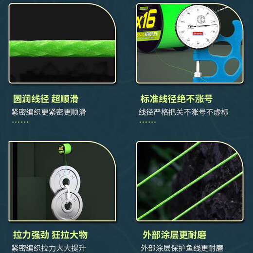 Japan imported ygkpe super 16 braided colorful Luya special PE line main line fishing line anchor fish black wear-resistant multicolored 16 braid 500 meters anchor fish black 8.0