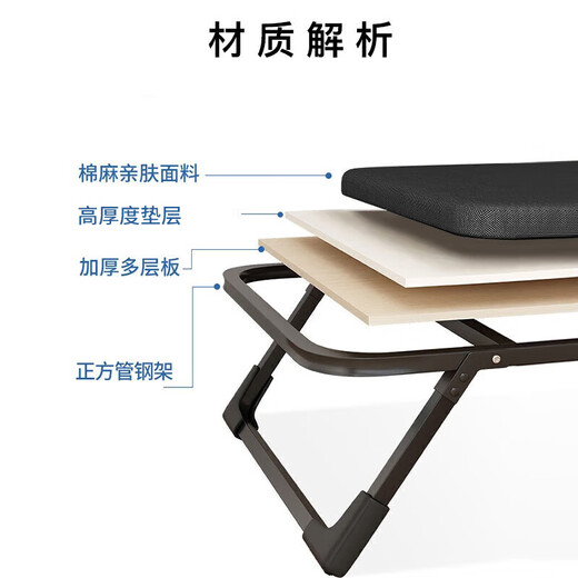 Quanpinwu Folding Sheet Single Nap Bed Office Workplace Nap Bed Fabric Camp Bed Simple Bed Accompanying Bed