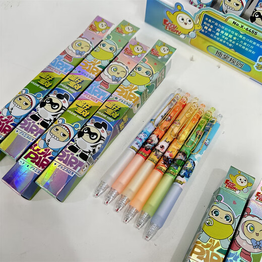 MPPMCK Party Blind Box Pen Internet Célébrité de haute valeur INS GAME 2D Péripheral Cartoon mignon Question à séchage rapide Brush Pen St Tip Smooth 0.5 Black Student Examination Stationery mélangé avec 6 pièces X-6189 Naruto Blind Box Pen 0,5 mm x autre / autre