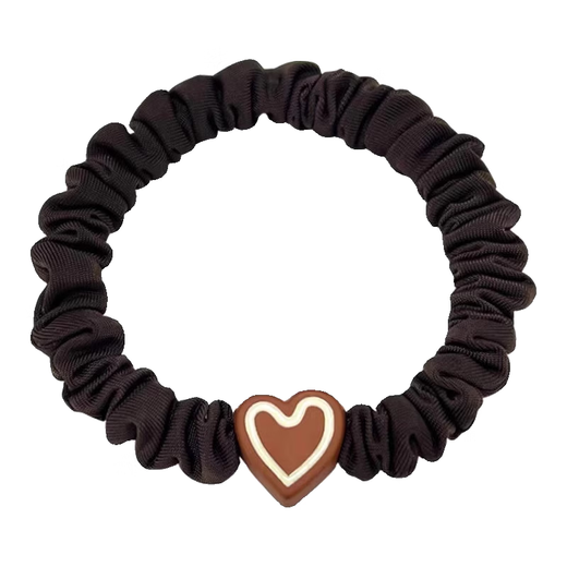 Pengyi Hairband 2025 New High-end Rubber Band Women's Hair Tie Simple Temperament High Elasticity Durable Leather Cover Hair Tie Simple Hair Tie-Caramel-5-piece set 1-piece set