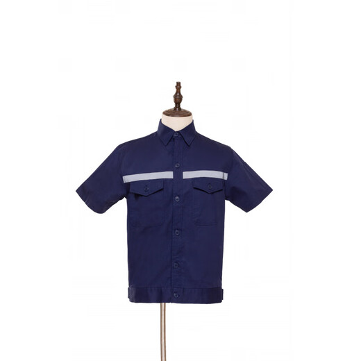 Yusenyi State Grid Summer Workwear Summer Thin State Grid Pure Cotton Short-sleeved Workwear Set Southern Power Grid Navy Blue No-label Top One Size 16580AM