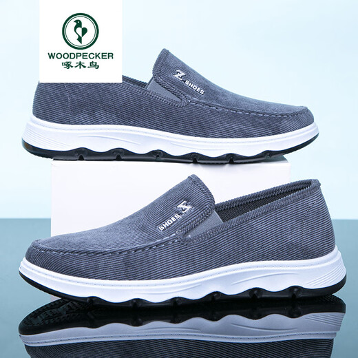 
Woodpecker brand high-end spring and summer 2025 new style new summer breathable men's casual genuine canvas shoes summer one-step D826 black 38