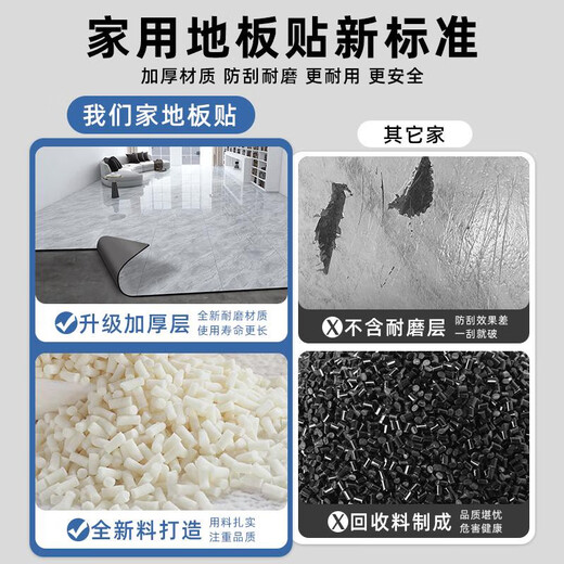 Sanqihu 5pvc Marmorbodenaufkleber Selbstkleber Haushaltsrenovierung und Renovierung verdickter Verschleiß-resistenter Zementboden legt direkt das Bodenleder 600 große Steinmuster 9195 Quadratmeter