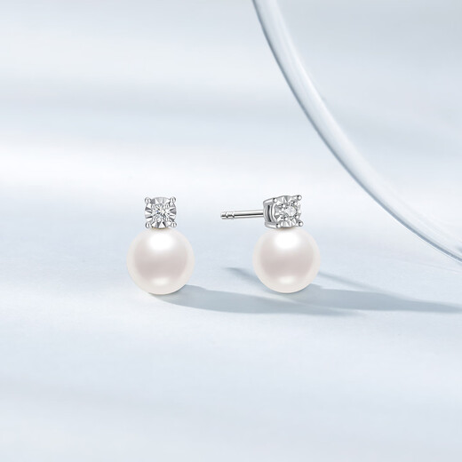 Chao Acer PT950 Platinum Pearl Diamond Earrings Girls Birthday Gift Pricing Platinum EEP43700001 One Pair