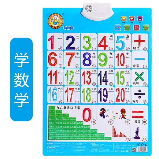 有声挂图儿童早教宝宝启蒙益智卡片发声墙贴拼音英语26英文字母表 学前数学点读训练挂式学习机礼盒