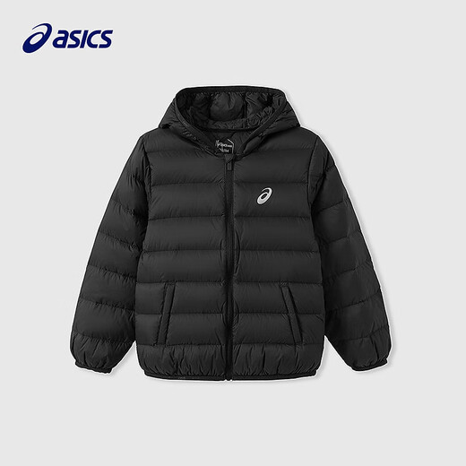 ASICS Kinderkleidung 25 Jahre Winter Kinderweiche und komfortable dreidsichere, leichte Warm-Down-Jacke [hohe Ladung] Schwarze Sauberkeit 1000 Meter down 170 Füllung 109,2g