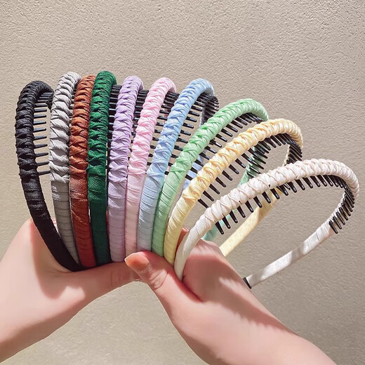 Teethed anti-slip headband for women's face wash, high skull hairpin, broken hair organizer, hair accessories, hair bundles, hair accessories 2_yellow + light pink