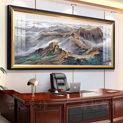 He Jiangong's Great Wall Backing Mountain Picture of the Great Wall in the Great Hall, Jiangshan Wanli Painting Company Office Decorative Murals Club Background Hanging Painting CT-3892 Wanli Great Wall 230*100cm long [SF Express Home Entry] [Glossy Plexiglass]