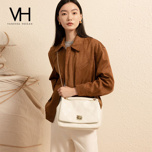 VANESSA HOGAN女包茵然芙芙包2025春夏软包松弛大容量斜挎单肩包 米白_可放11英寸iPad