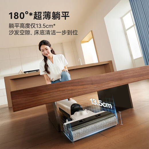 京东京造小虎鲸Plus洗地机 21KPa飓风吸力 100℃煮热水洗 家用无线洗拖吸一体自动清洗 推入式扫地机