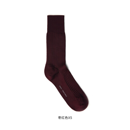 Thom Wills Herren Business Socken formale Kämme Baumwoll-Männer Socken Schweißabsorbent und antibakterielle Socken Herbst Anti-Odor-Mittelröhrchen-Socken, maroon fünf Paare SKM16802 / 5 Paare