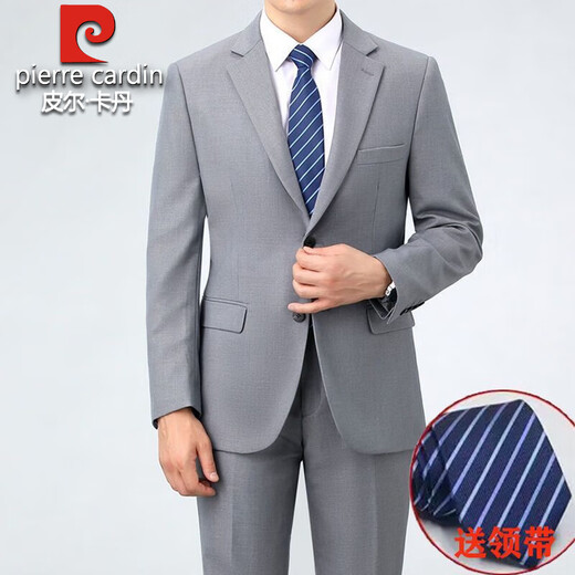 Pierre Cardin French brand wool suit suit for men, high-end business full set, workplace formal wear, wedding banquet suit, two-piece suit, royal blue double slit S 165 (suitable for 90-110 Jin Jin equals 0.5 kg)