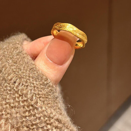 OEMG Old Phoenix Gold Store Model 18k Gold Plated Silk Ring Ancient Gold Color Valentine's Day Confession Gift for Girlfriend (Silk Road) Ring Opening