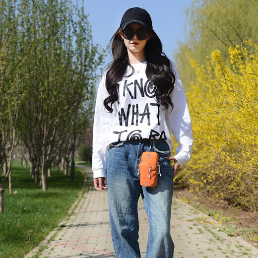 Outdoor sports mobile phone arm bag running wrist bag fitness cross-shoulder bag mobile phone universal arm strap peacock blue