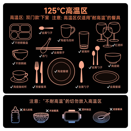 AUX Disinfection Cabinet Household Vertical Disinfection Cupboard Touch Control Two-Star Drain-Free Disinfection Cabinet Kitchen Tableware Teacup High Temperature Disinfection Cupboard National Subsidy RTP60-V7