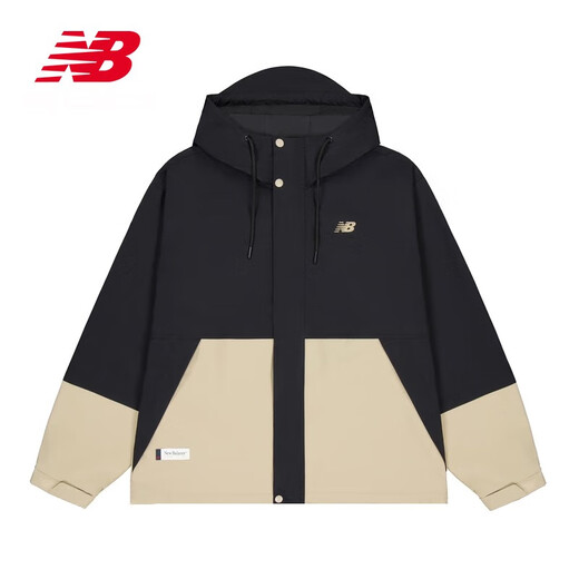 NEW BALANCE NB外套男春秋款女运动休闲连帽梭织防风夹克 AMJ51322-BK_+防泼水面料 加绒 S _建议160-165cm_100-115斤