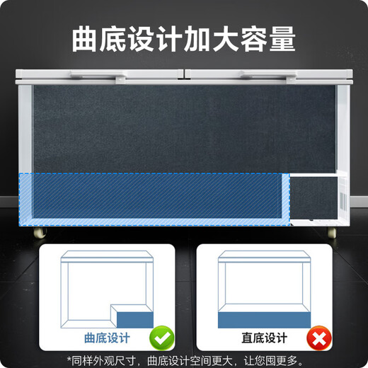 白雪尚品冰柜商用大容量全冷冻大型冰柜家用冷藏冷冻两用卧式冷柜展示柜 698双温丨加厚铜管1420*715*820mm