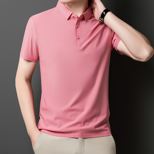 Slim Bird Summer Fashion New Herren Revers Short Sleeve T-Shirt Casual Business Atmungsaktives Polo-Shirt 12358 Haze Blue XL