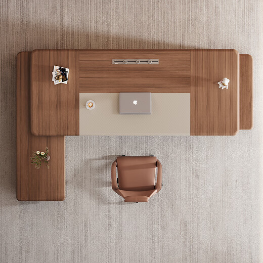 Shuxuan (SHUXUAN) boss desk office desk modern executive desk high-end office furniture president chairman desk and chair combination 3.2m boss desk + boss chair + 3.2m bookcase