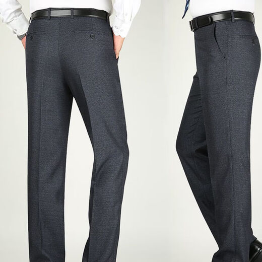 Pantalones de espíritu de jeep para los pantalones de hierro recto de hierro libre de primavera y otoño para hombres para hombres de mediana edad de otoño e invierno pantalones de mediana edad azul marino LD9902 29 (2 pies 2 cintura)