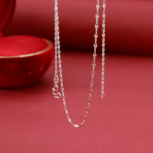 999 solid silver necklace, simple and versatile, glossy four-leaf flower element chain, clavicle chain as a birthday gift for girlfriend, sunflower necklace about 44cm + brand gift box + certificate