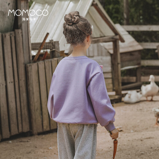 玛米玛卡（MOMOCO）女童卫衣春秋款洋气卡通图案卫衣 紫色 130