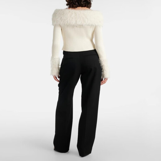 Jean Paul Gaultier Rib Treed Faux Fur Top Top P01072608 White XXS CN 155/80