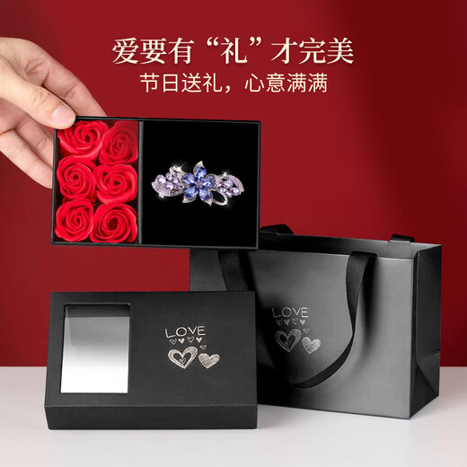 Sangma lily flower hairpin high-end hairpin horizontal clip spring clip hairpin hair accessories birthday gift Valentine's Day gift