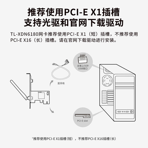 TP-LINK dual-band WiFi6 wireless PCIe network card 5G dual-band wifi receiver TL-XDN6180 AX900M Bluetooth 5.4