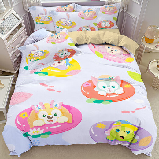 Disney (Disney) Neues hochwertiges Kinderbett vierteilige hautfreundliche und weiche Vier-Jahreszeiten-Drei-teilige Set für Schüler 3884V Bettblatt Single-Quilt-Abdeckung (180*220 cm)