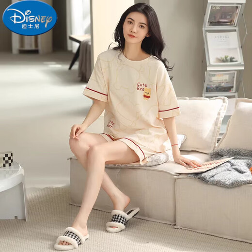 Disney Pajamas para mujeres en algodón de algodón de verano pantalones cortos de manga corta el verano delgado y dulce se puede usar fuera de la ropa para el hogar YX-7504 9859 M [recomendado 80-jin [Jin iguala 0.5 kg] desgaste]