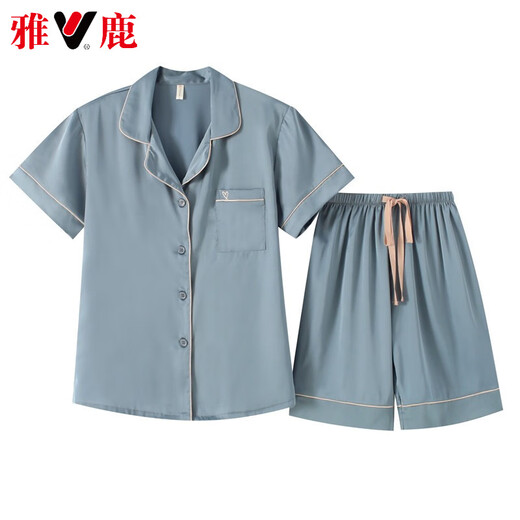 Yalu short haut de gamme short-short pyjamas pyjamas en soie de soie Nouvelle couleurs solides d'été
