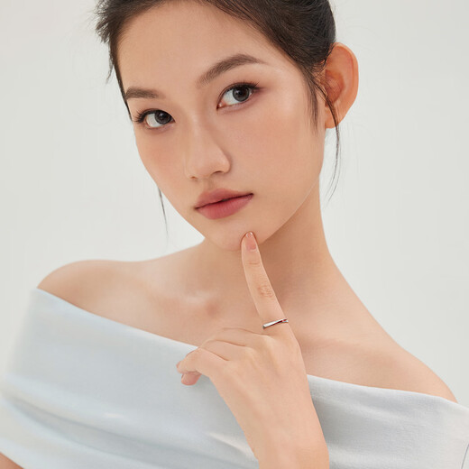 Lukfook Jewelry Platinum 950 Infinite Love Platinum Ring Simple Couple Wedding Pair Ring Single Price GJPTBR0009 No. 11-3.05g (including labor cost 560 yuan) Women's model