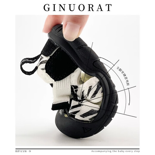 Chino-Ratten-Kinder Sandalen Jungen 2025 Sommer-Säugling und junge Mädchen 1-3 Jahre alte Strandschuhe Tasche Zehen Sommer Trail Schuhe Schwarz und Weiß [1,0-Klasse] Größe 23 (geeignet für Fußlänge 13,2-13,7 cm)