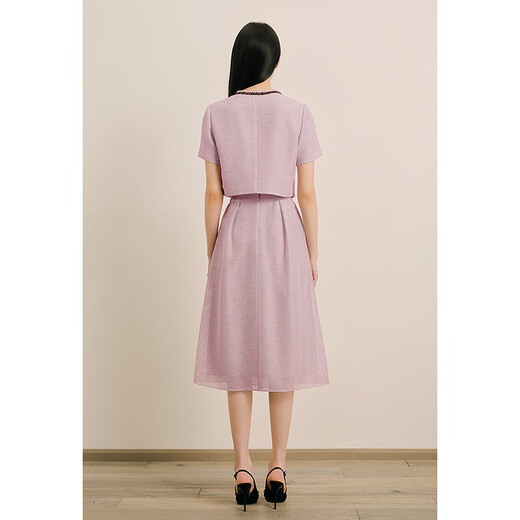 OBBLIGATO Summer ribbon bow embroidered buckle truncated floral yarn jacket lavender purple jacket S