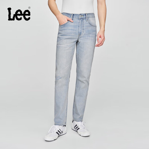 LEE25 Spring and Summer Nouveau produit 723 Slim Mid-Waist Small Small Ripped Design rétro Blue Blue Men's Men's