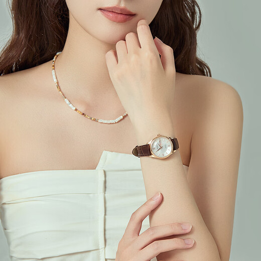 ROSSINI watch women's New Year gift student watch domestic watch small dial quartz watch white plate belt 618574