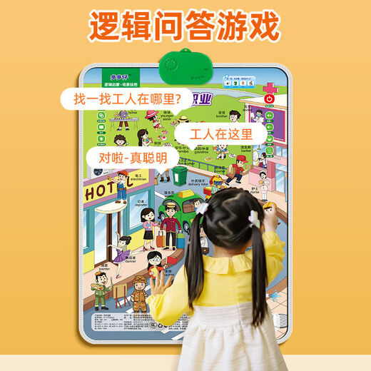 Firefly Bunny Audio Early Education Affiche pour les enfants Corogtitive Voice Mur Sticker Sticker for Baby Education Illuminment Learnment Artefact Variety Pinyin + English Alphabet [Affiche audio]