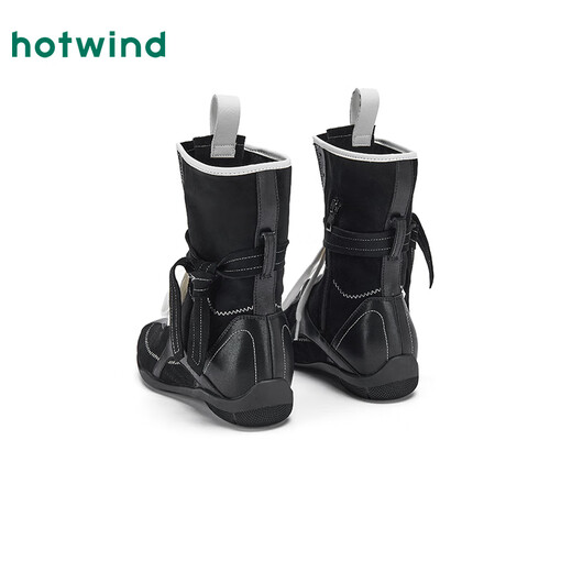 Zapatos de mujer Hot Wind Nicho Botas Occidentales 2025 Invierno Nuevo moda Boxing Boxing Boots Maillard Lace-Up Boots Short 01 Negro 36