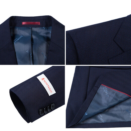 Montagut Genuine Montagut/Montagut 2024 Spring New Business Casual Suit Solid Color Wool Men's Jacket Navy Blue 2XL 185/100A 54