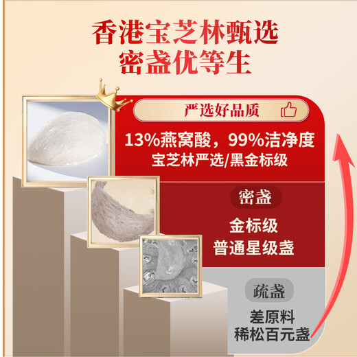 关德兴寶芝林干燕窝100g礼盒特级燕窝干盏密盏送孕妇滋补女友中秋节礼物