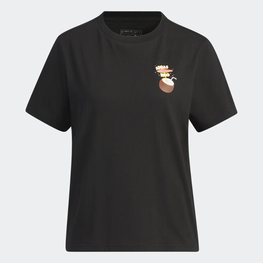 阿迪达斯 （adidas）T恤女夏季印花甜美休闲半袖纯棉运动宽松短袖IP3878 IP3877/棉  XS 75-85斤