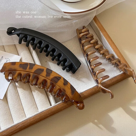 Banana clip back of head clip hair clip vertical clip twist clip hair accessories special hair clip for women with high ponytail large size leopard print coffee color 1 piece