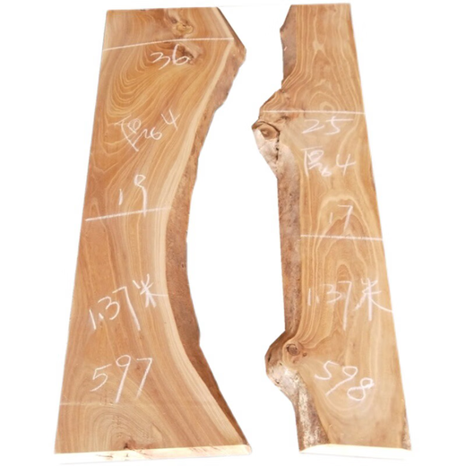 Yonghuan old elm solid wood one-line partition board log wood board special shape natural side river table wooden board whole board log color 4877+4878 postage on payment